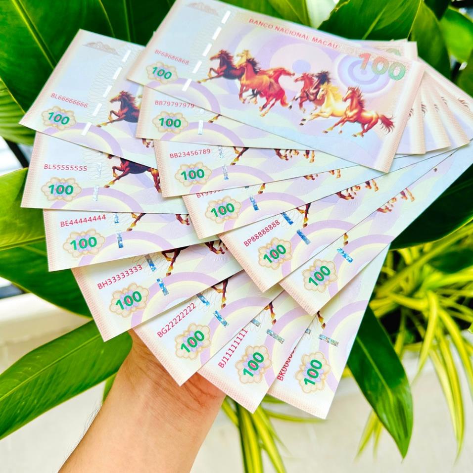 Tiền Mã Đáo Thành Công Macao Lưu Niệm Hình Con Ngựa và Cá Chép Hóa Rồng Lì Xì Tết Ý Nghĩa