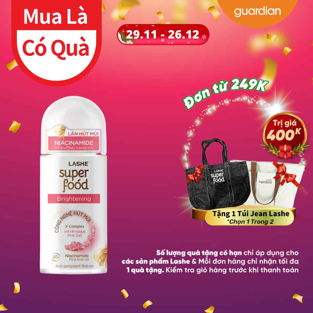 Lăn Khử Mùi LASHE SUPERFOOD 50ml
