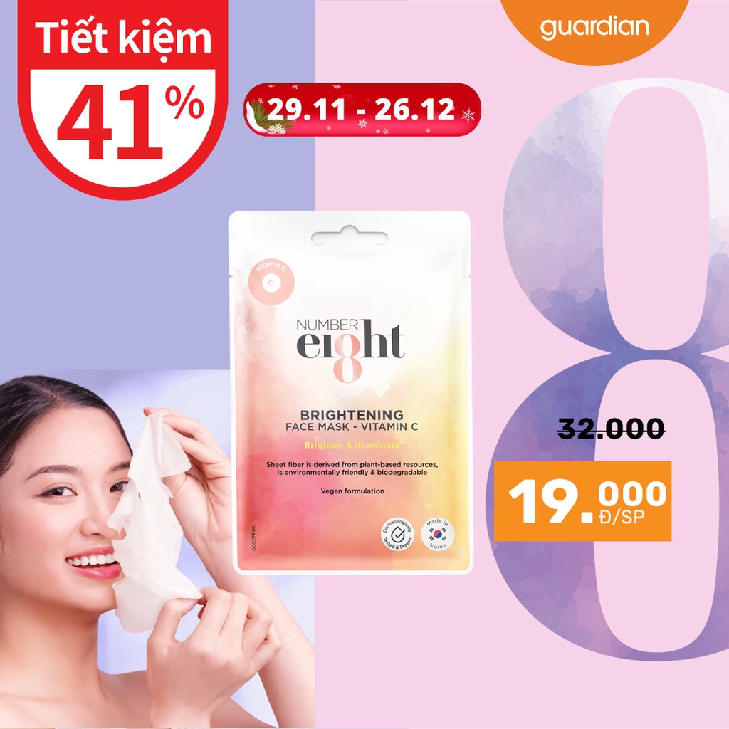 Mặt Nạ Dưỡng Sáng Da Number Eight Brightening Face Mask Vitamin C Brighten & Illuminate 23ml