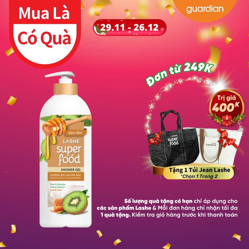 Sữa Tắm Dưỡng Ẩm Chuyên Sâu Lashe Super Food 610gr