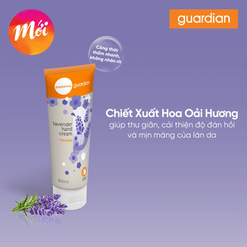 Kem Dưỡng Da Tay Thư Giãn Guardian Lavender Calming Hand Cream Chiết Xuất Hoa Oải Hương 60ml