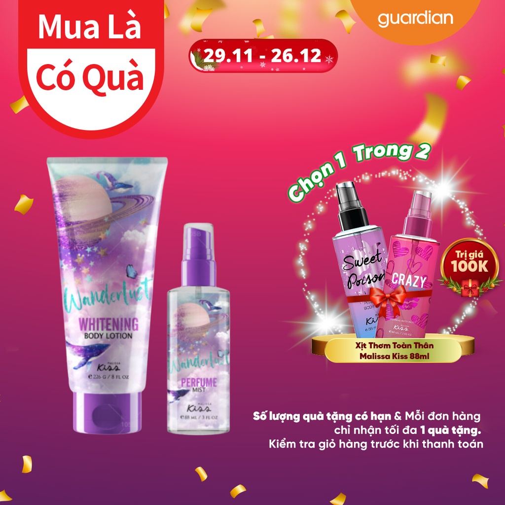 Bộ Quà Tặng Malissa Kiss For Beloved Wanderlust Body Lotion 226g + Body Mist 88ml