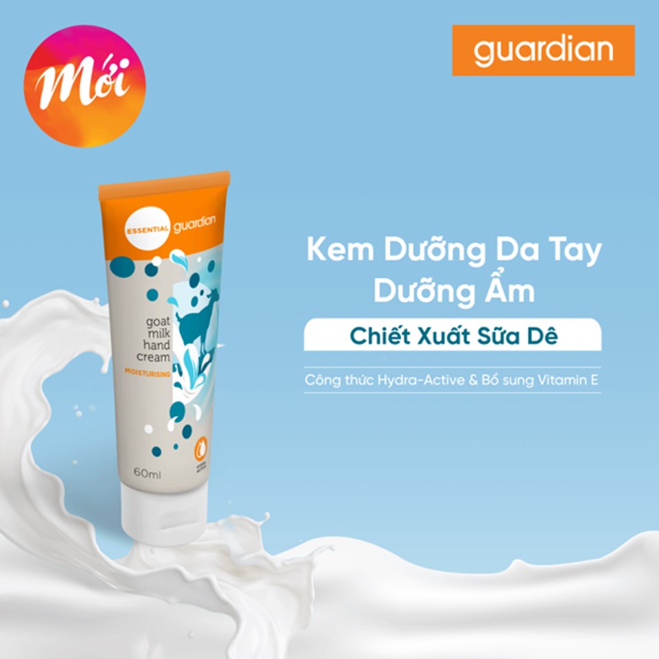 Kem Dưỡng Da Tay Dưỡng Ẩm Guardian Goat Milk Moisturising Hand Cream Chiết Xuất Sữa Dê 60ml