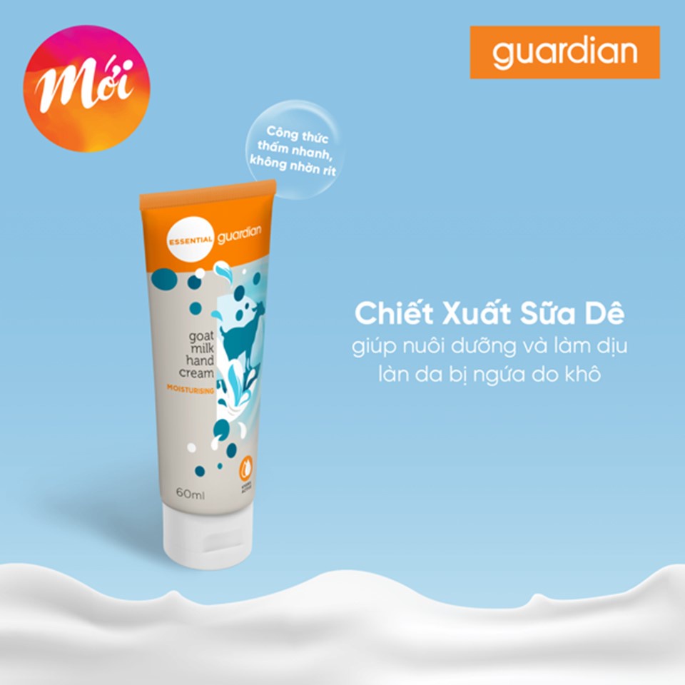 Kem Dưỡng Da Tay Dưỡng Ẩm Guardian Goat Milk Moisturising Hand Cream Chiết Xuất Sữa Dê 60ml