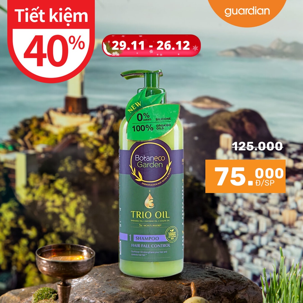 Dầu Gội Garden Trio Oil Giúp Giảm Rụng Tóc Botaneco 500ml