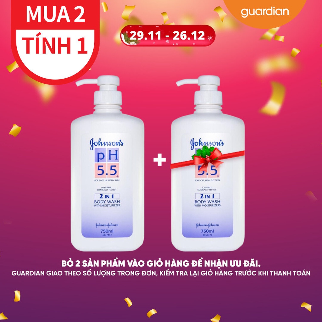 Sữa Tắm 2 Trong 1 PH5.5 Johnson & Johnson 750ml