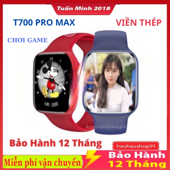 Đồng hồ thông minh T2000/t700 Pro Max Nghe Gọi , Phát nhạc Sạc không dây, Đồng Hồ Nam Nữ Chống nước Ngôn Ngữ Tiếng Việt