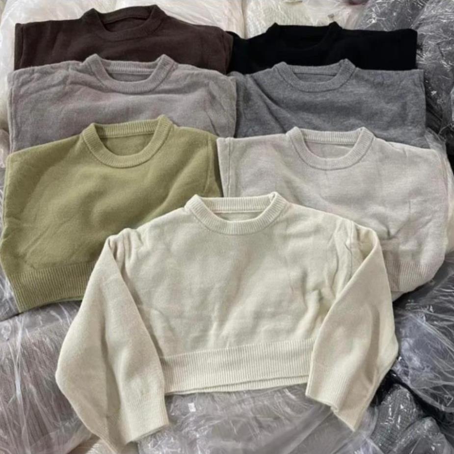 Áo len croptop trơn dài tay AO27