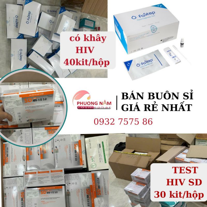Bán Sỉ test HiV hãng SD - faStep dạng có khây 1 hộp 40 bộ tét