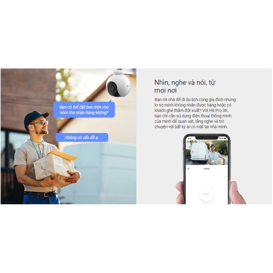 Camera WiFi quay quét ngoài trời EZVIZ H8 Pro 3MP 2K