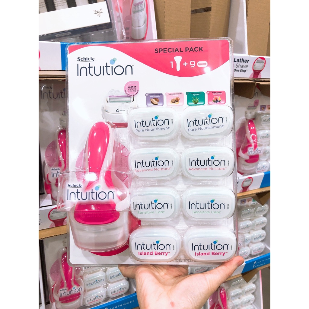 Set dao cao Schick Intuition tạo bọt 9+1 chuyên dụng body, lông chân, tay, nách