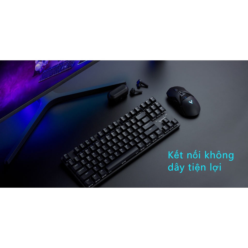 Bàn Phím Cơ Không Dây RapBàn Phím Cơ Không Dây Rapoo V500 Pro-87 Multi Mode RGB Không Dây 24.GHz - Bluetooth 5.0 Có Dây