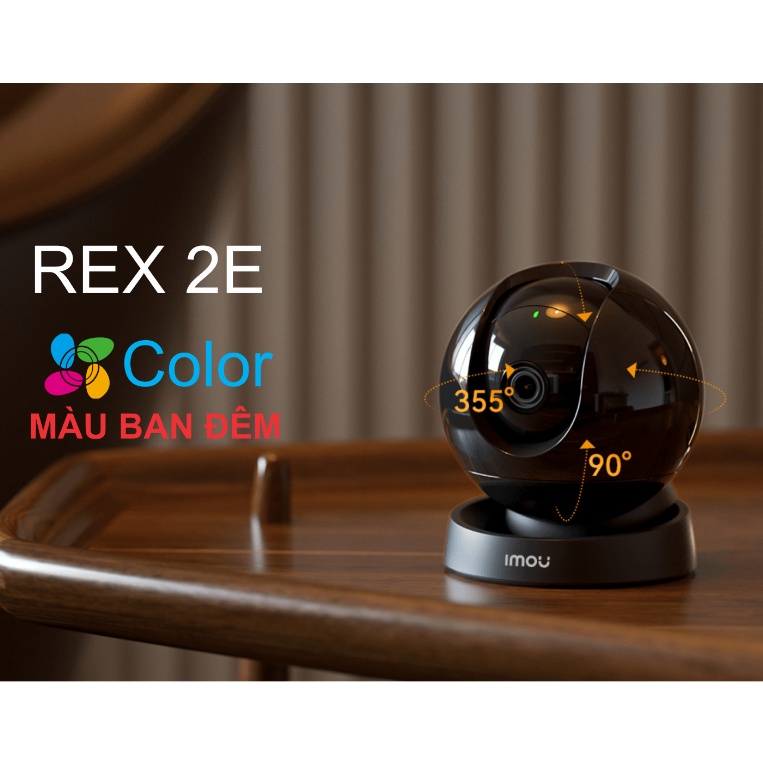 Camera WiFi Trong Nhà xoay 360 IMOU Rex 2E IPC-GK2DP-5C0WE Full Color 5MP H26 Có Báo Đèn Và Hú Còi Đàm Thoại 2 Chiều