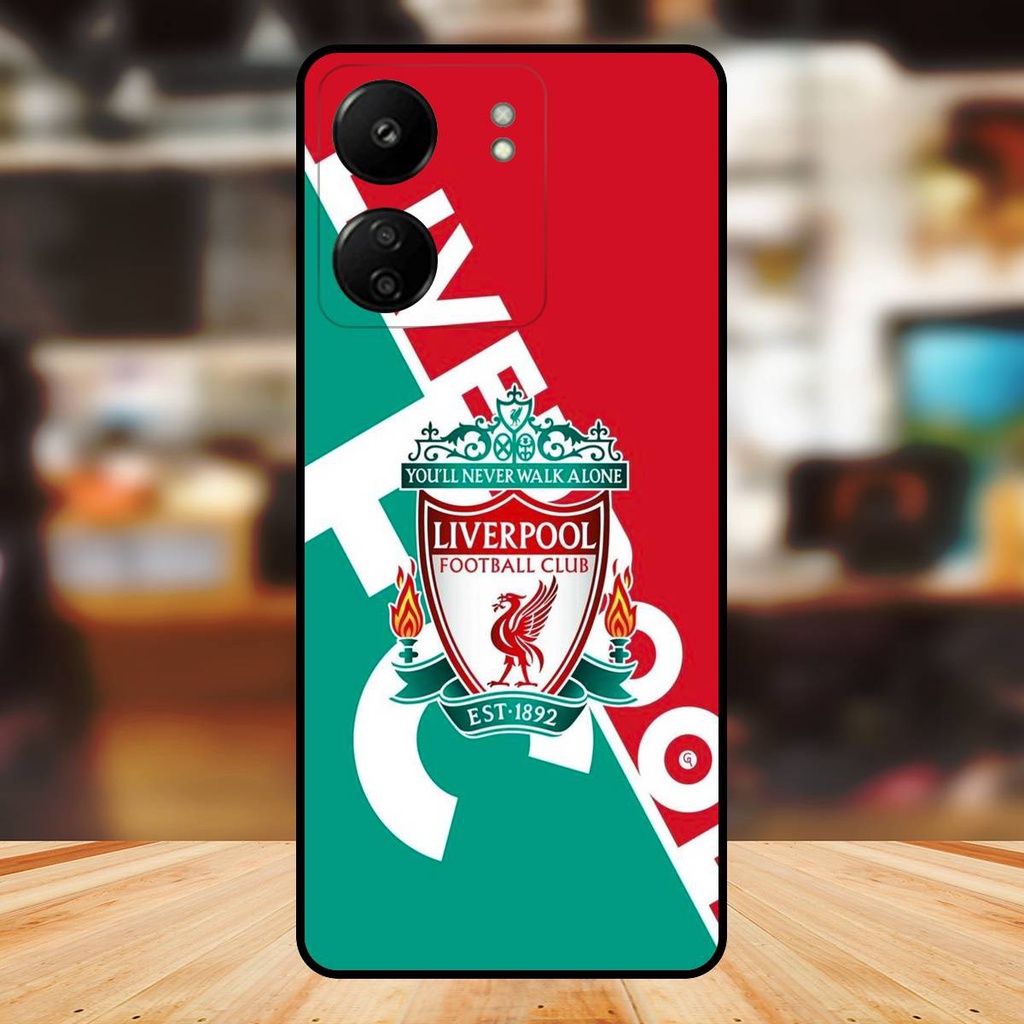 Ốp lưng điện thoại Xiaomi Redmi 13C viền đen Liverpool FC