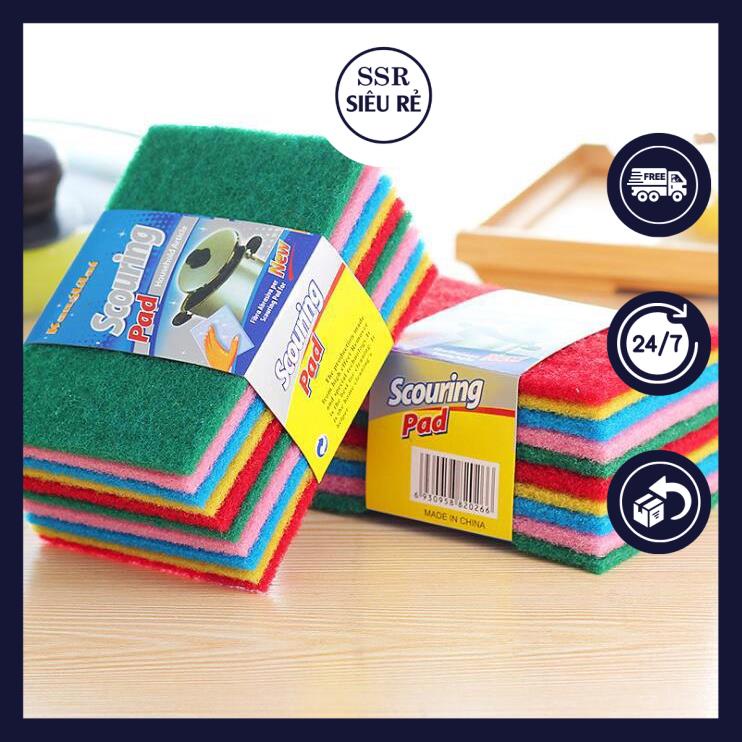 Combo 10 Miếng Bọt Biển Rửa Chén Nhiều Màu SSR