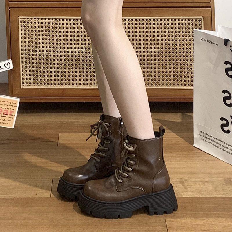 Giày Boot martin Đế Dày Thiết Kế Mới Thời Trang Mùa Thu Dành Cho Nữ