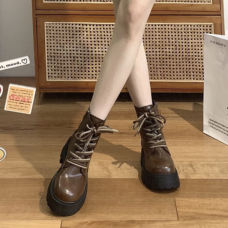 Giày Boot martin Đế Dày Thiết Kế Mới Thời Trang Mùa Thu Dành Cho Nữ