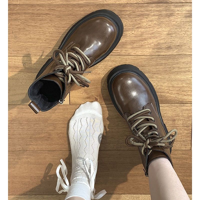 Giày Boot martin Đế Dày Thiết Kế Mới Thời Trang Mùa Thu Dành Cho Nữ