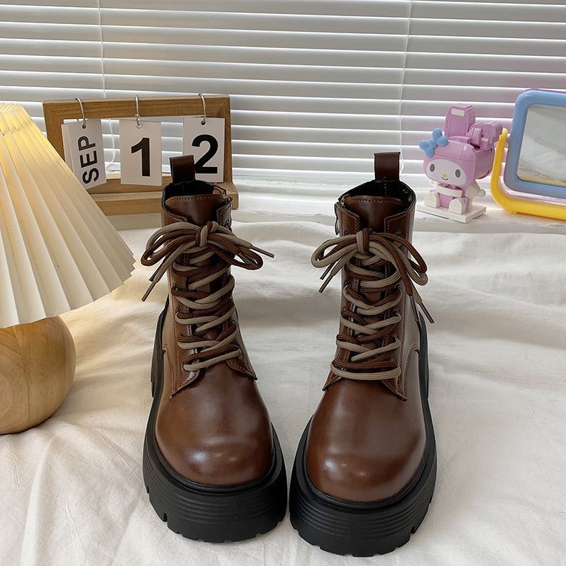 Giày Boot martin Đế Dày Thiết Kế Mới Thời Trang Mùa Thu Dành Cho Nữ