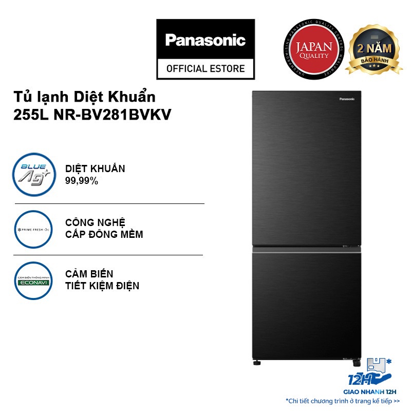 Tủ lạnh Panasonic Diệt Khuẩn 255L NR-BV281BVKV Cấp Đông Mềm - Ngăn Đá Dưới