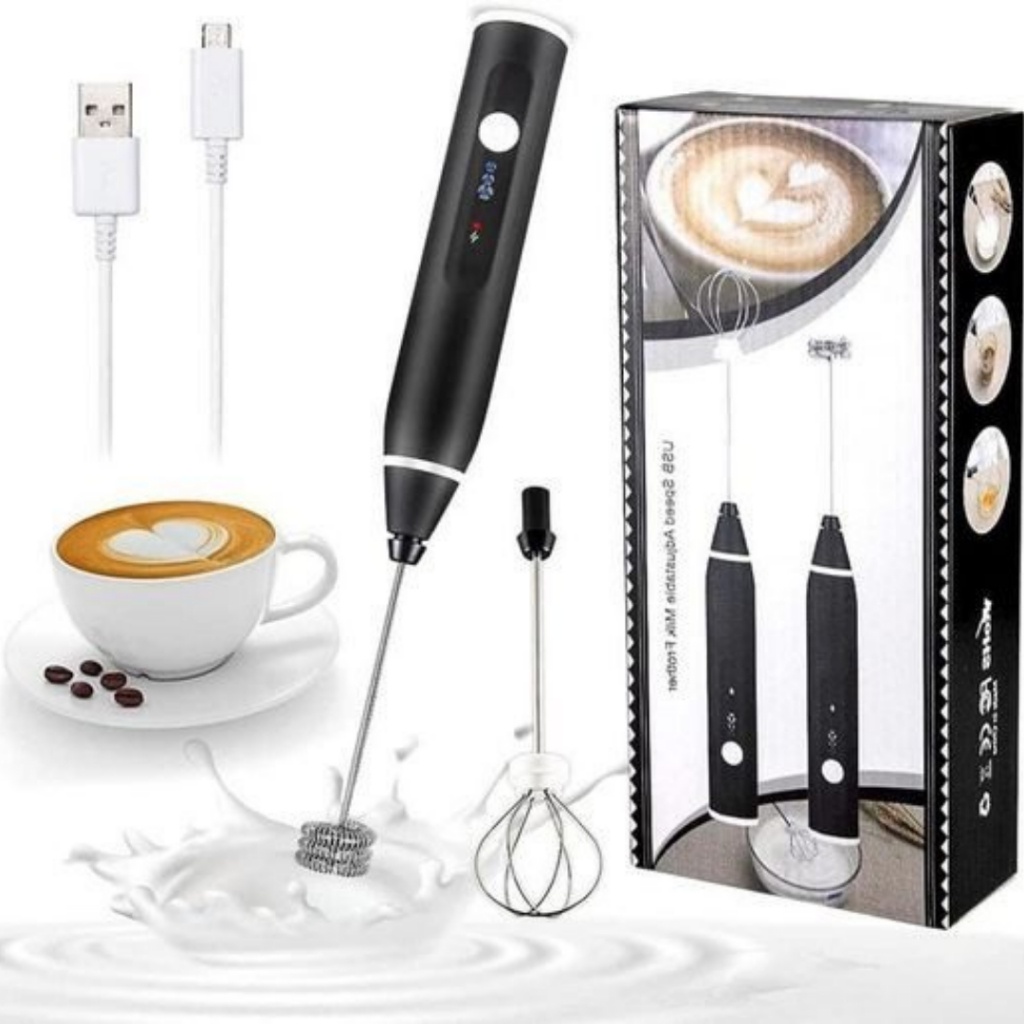 Máy đánh trứng, que tạo bọt cafe mini cầm tay không giây chính hãng HIGH WAY 3 cấp độ, hỗ trợ sạc pin, bảo hành 12 tháng