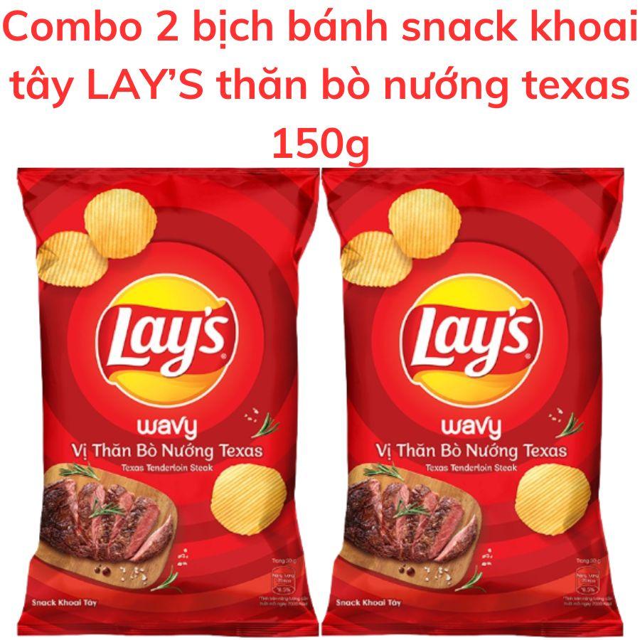 Bánh snack khoai tây LAY'S vị thăn bò nướng texas 150g