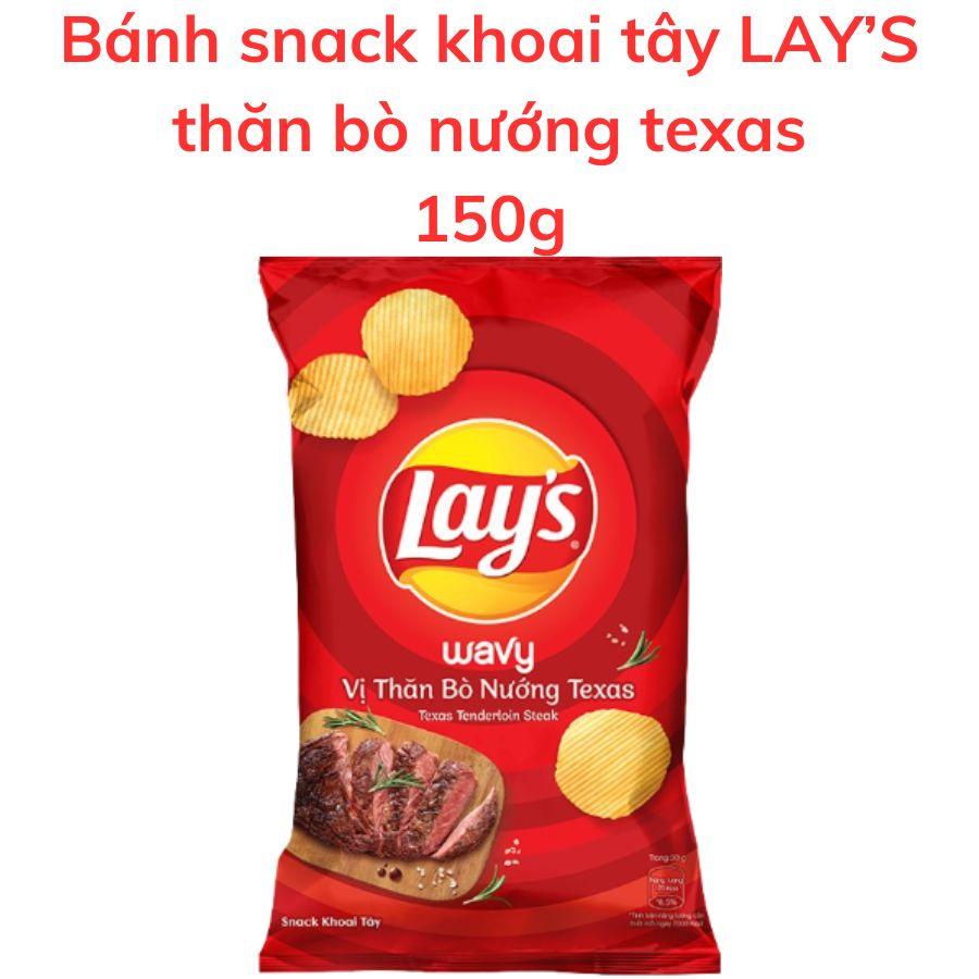 Bánh snack khoai tây LAY'S vị thăn bò nướng texas 150g