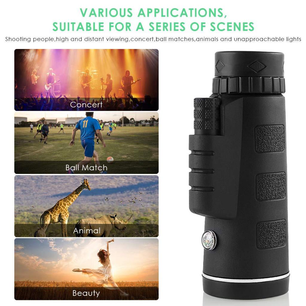 Ống nhòm đi phượt siêu nét 40X60 kèm la bàn trên thân ống kính | BigBuy360 - bigbuy360.vn