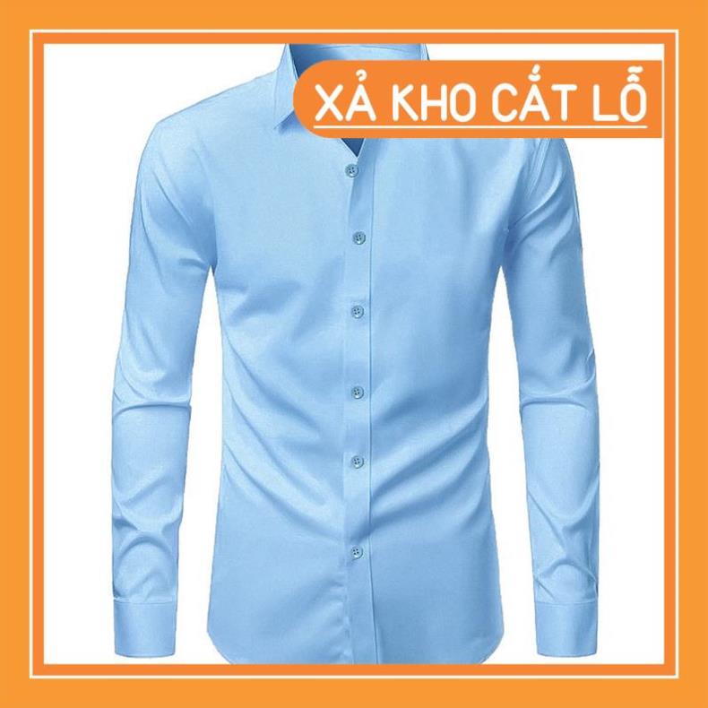 Áo sơ mi nam trơn vải kate lụa mịn LADOS - 25779 chất vải thấm hút tốt - Form chuẩn công sở