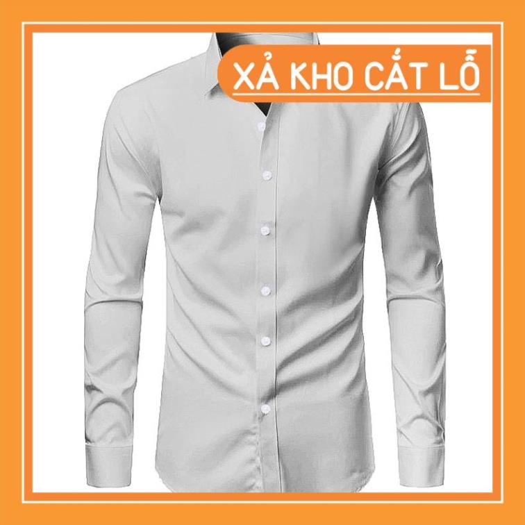 Áo sơ mi nam trơn vải kate lụa mịn LADOS - 25779 chất vải thấm hút tốt - Form chuẩn công sở