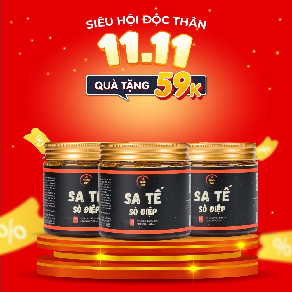 Combo 03 hũ Sa tế sò điệp Thích Cay 250g đa dụng, tiện lợi