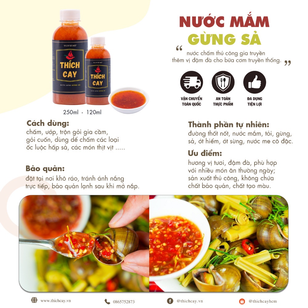 Combo 5 chai nước chấm thủ công chọn lọc Thích Cay 250ml