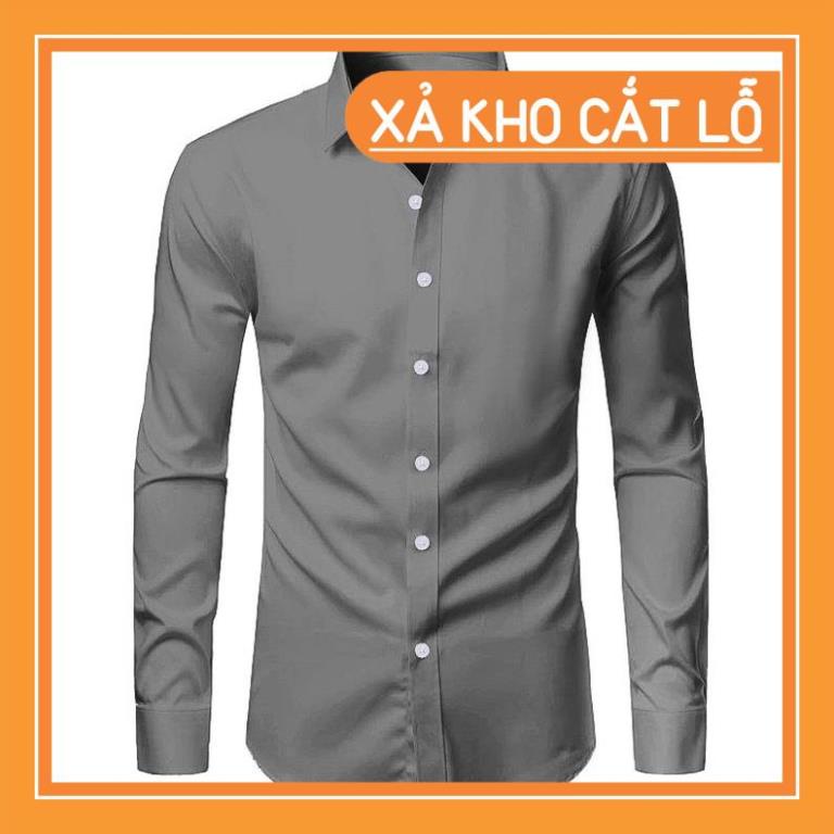 Áo sơ mi nam trơn vải kate lụa mịn LADOS - 25779 chất vải thấm hút tốt - Form chuẩn công sở