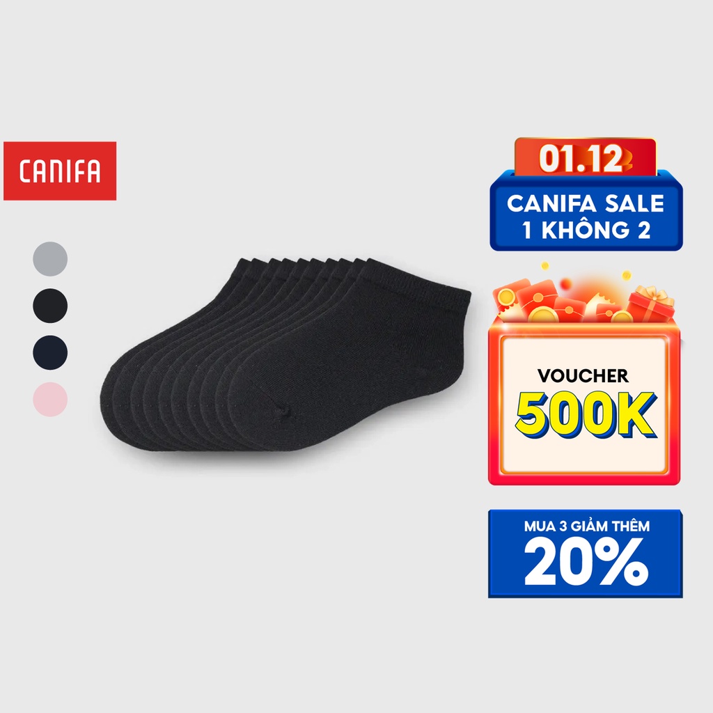 Pack 5 đôi tất unisex trẻ em CANIFA mềm mịn, kháng khuẩn tốt 3AX23A005