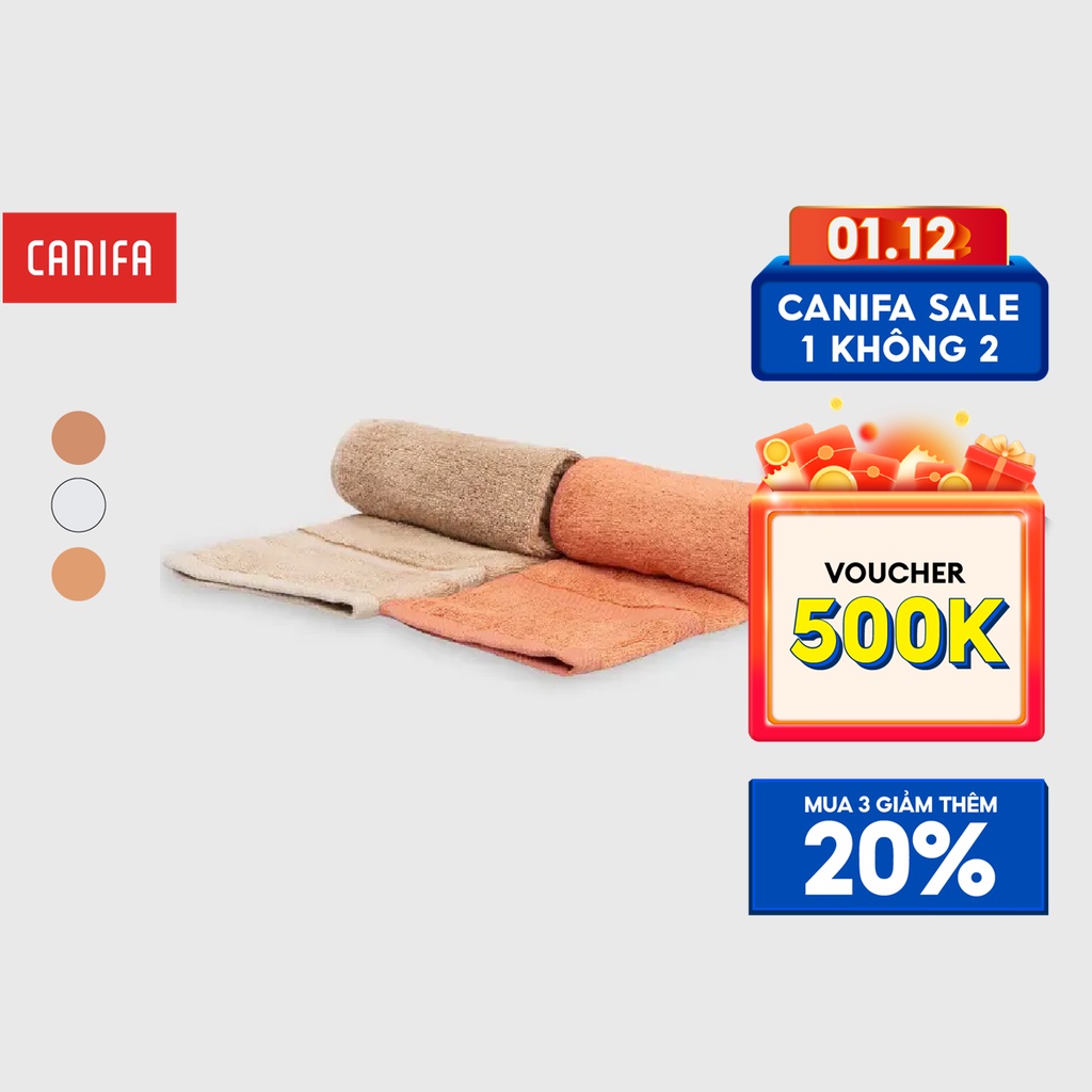 Pack 2 khăn lau đầu CANIFA chất liệu bamboo mềm mại 9HA23A009