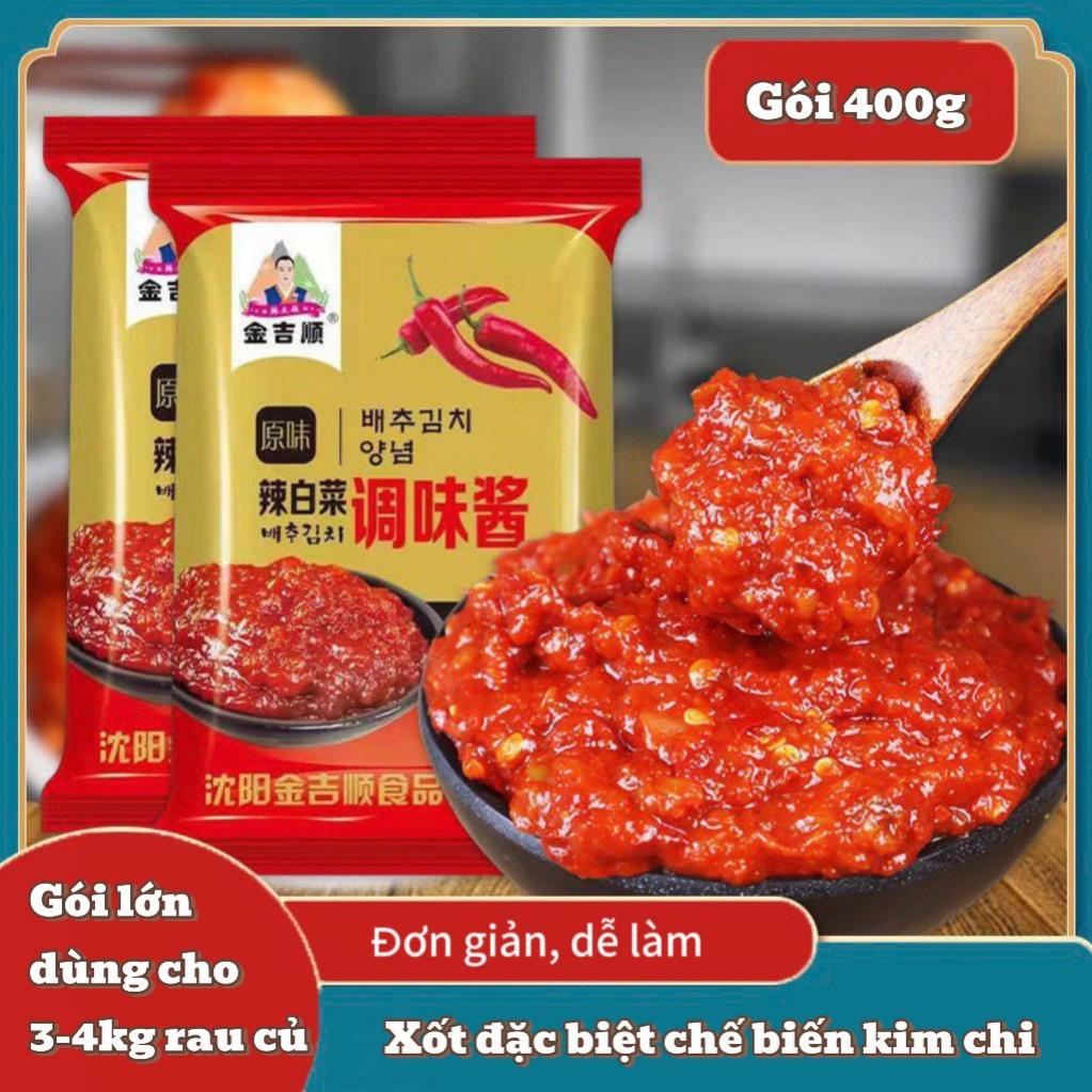 Xốt làm kim chi rau củ. Gia vị muối kim chi hoàn chỉnh. Gói lớn tiết kiệm 400g