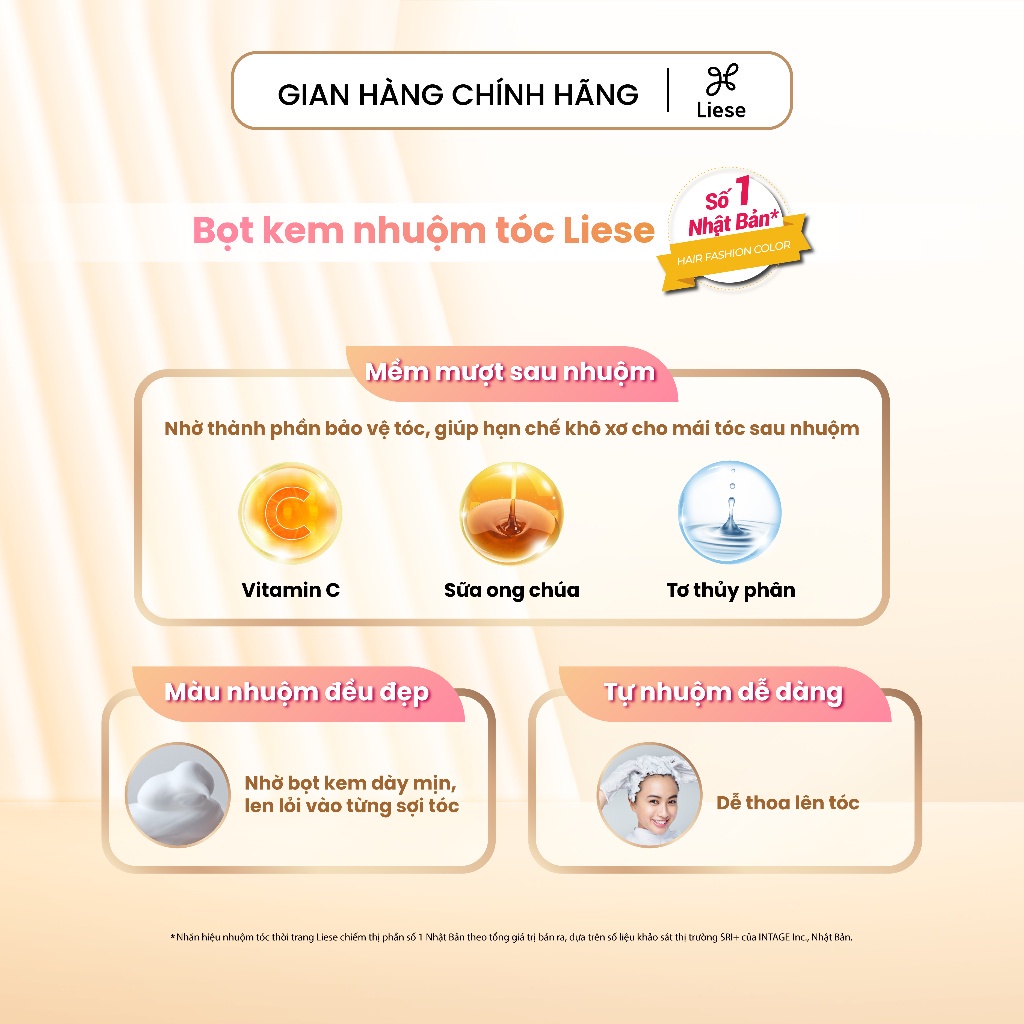 [MUA 2 GIẢM THÊM 45K] Liese Bọt Kem Nhuộm Tóc Nâu Sôcôla 108ml