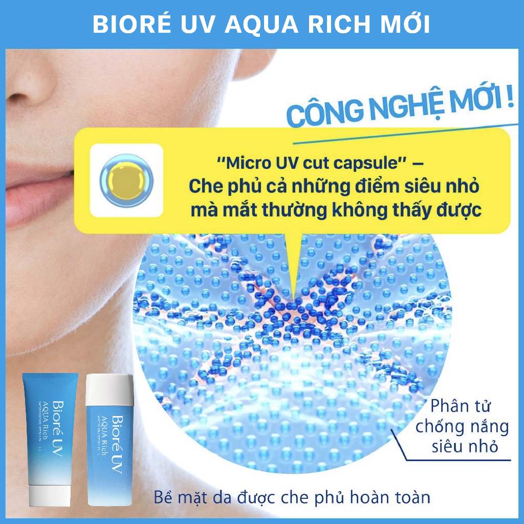 Combo 2 Essence Chống Nắng Màng Nước Dưỡng Ẩm Bioré UV Aqua Rich Watery Essence SPF50+/PA++++50G