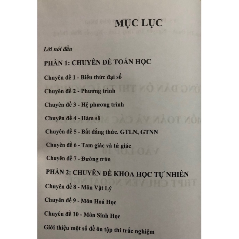 Sách - Hướng dẫn ôn thi trắc nghiệm môn toán và các môn KHTN vào lớp 10 THPT chuyên ngoại ngữ