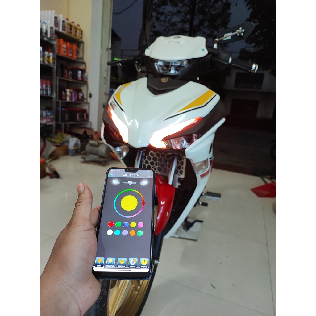 Đèn audi A11 i8 gắn Ex155 Ex150 Win X lắp đặt như zin