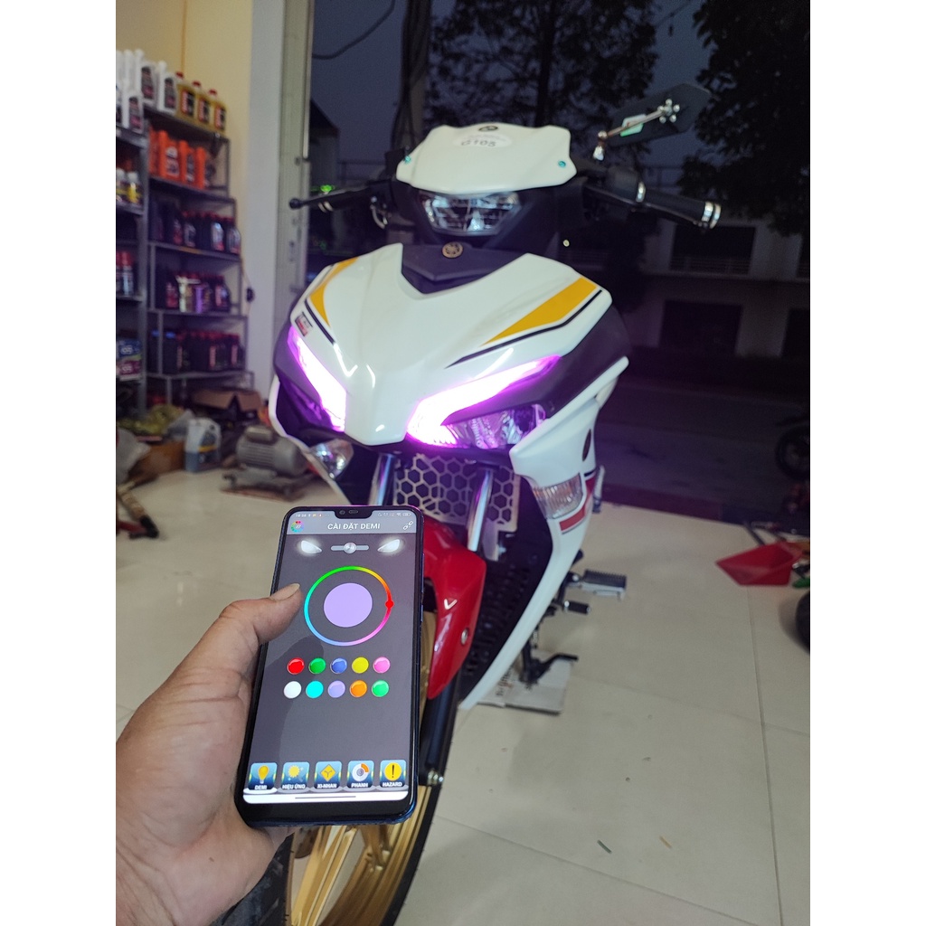 Đèn audi A11 i8 gắn Ex155 Ex150 Win X lắp đặt như zin