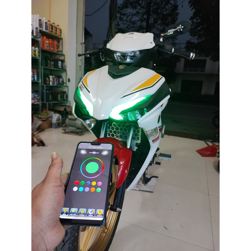 Đèn audi A11 i8 gắn Ex155 Ex150 Win X lắp đặt như zin