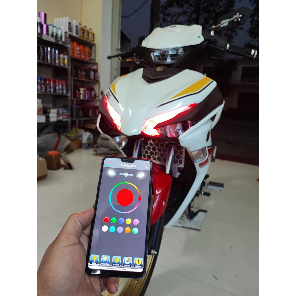 Đèn audi A11 i8 gắn Ex155 Ex150 Win X lắp đặt như zin