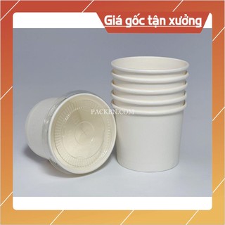 Giá sỉ 500 cốc, tô giấy 150ml 2pe - 5oz chuyên dụng đựng kem, sữa chua