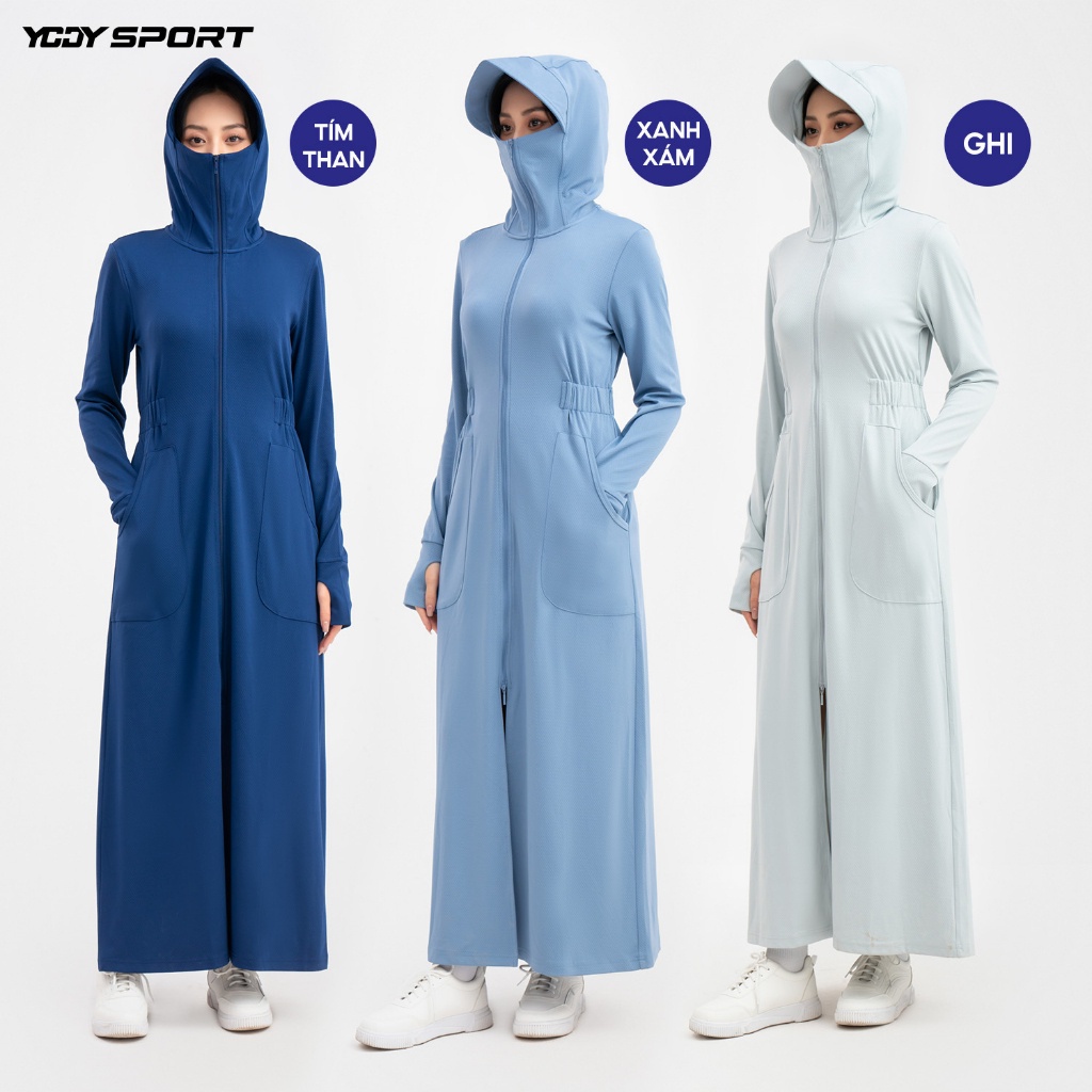 Áo Chống Nắng Nữ YODY Sport Dáng Dài chống UV thoáng mát ACN6002