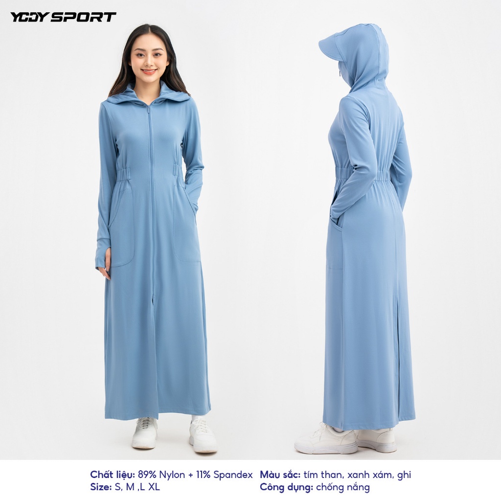 Áo Chống Nắng Nữ YODY Sport Dáng Dài chống UV thoáng mát ACN6002