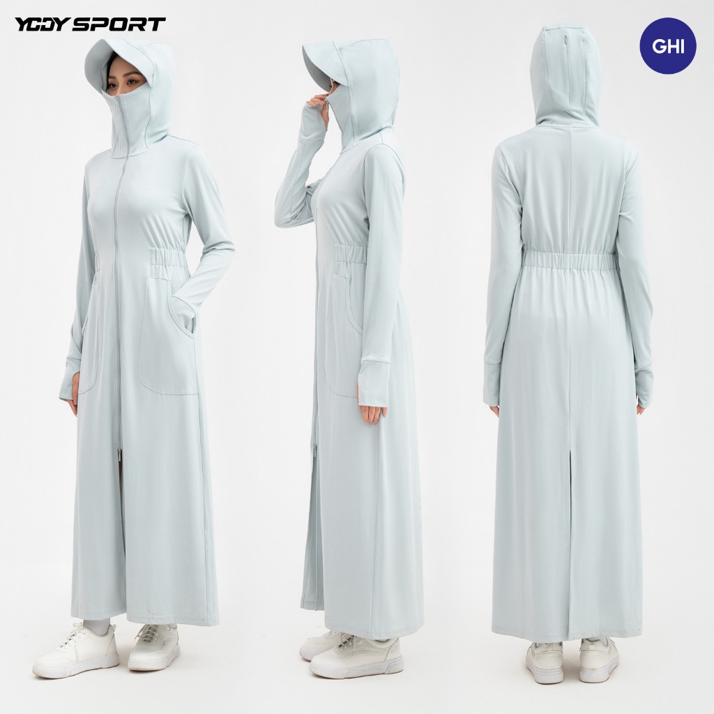 Áo Chống Nắng Nữ YODY Sport Dáng Dài chống UV thoáng mát ACN6002