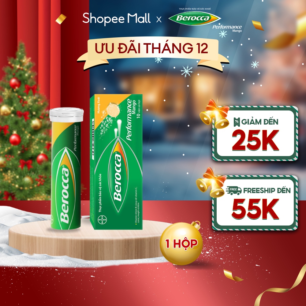 Viên sủi bổ sung Vitamin Berocca Performance Mango 10 Viên