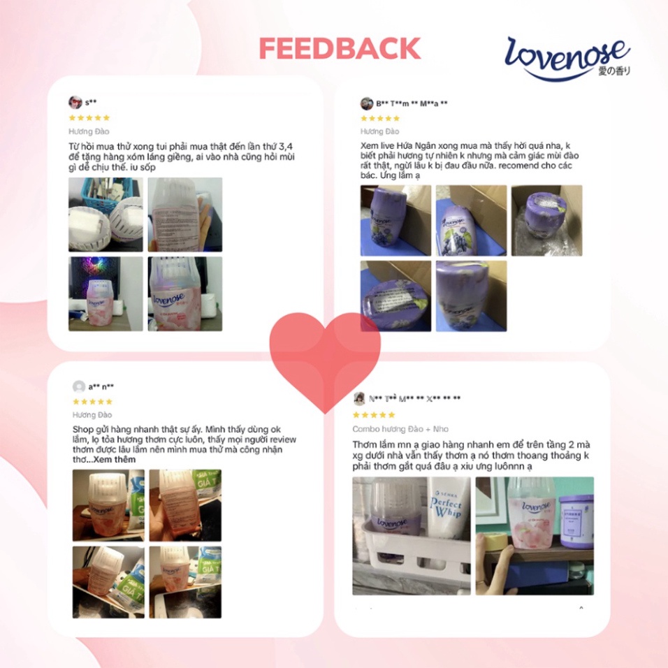 Lọ tỏa hương Lovenose hương thơm tự nhiên dễ chịu khử mùi sáp thơm phòng thế hệ mới 60 ngày - Dung tích 250ml QT88 QT88