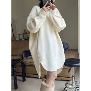 Đầm Len Lông Cừu Dày Dặn Dáng Rộng Cỡ Lớn Thời Trang Thu Đông Cho Nữ